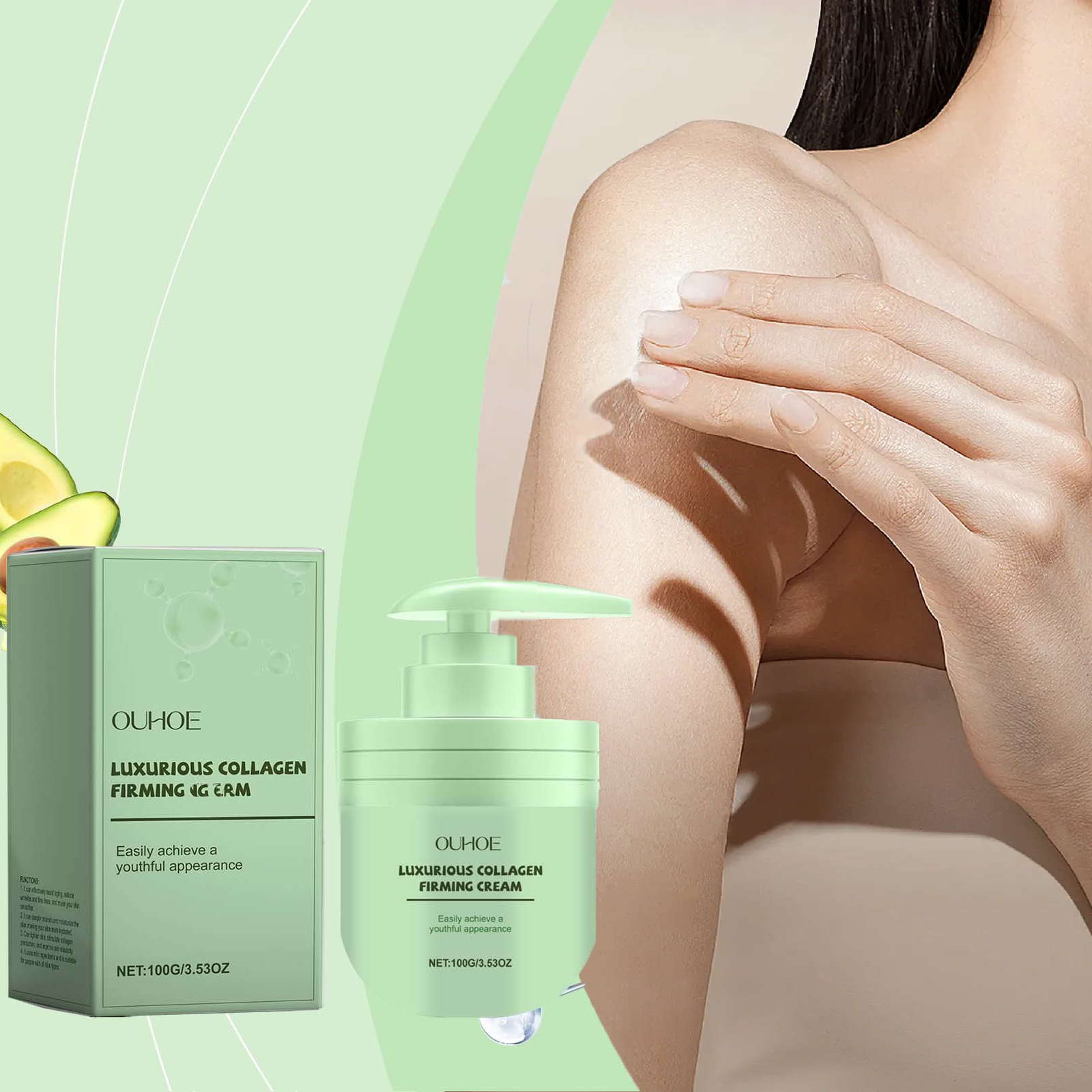 Luxury Skincare Jars - 100g Collagen Peptide Cream Triple Barrier