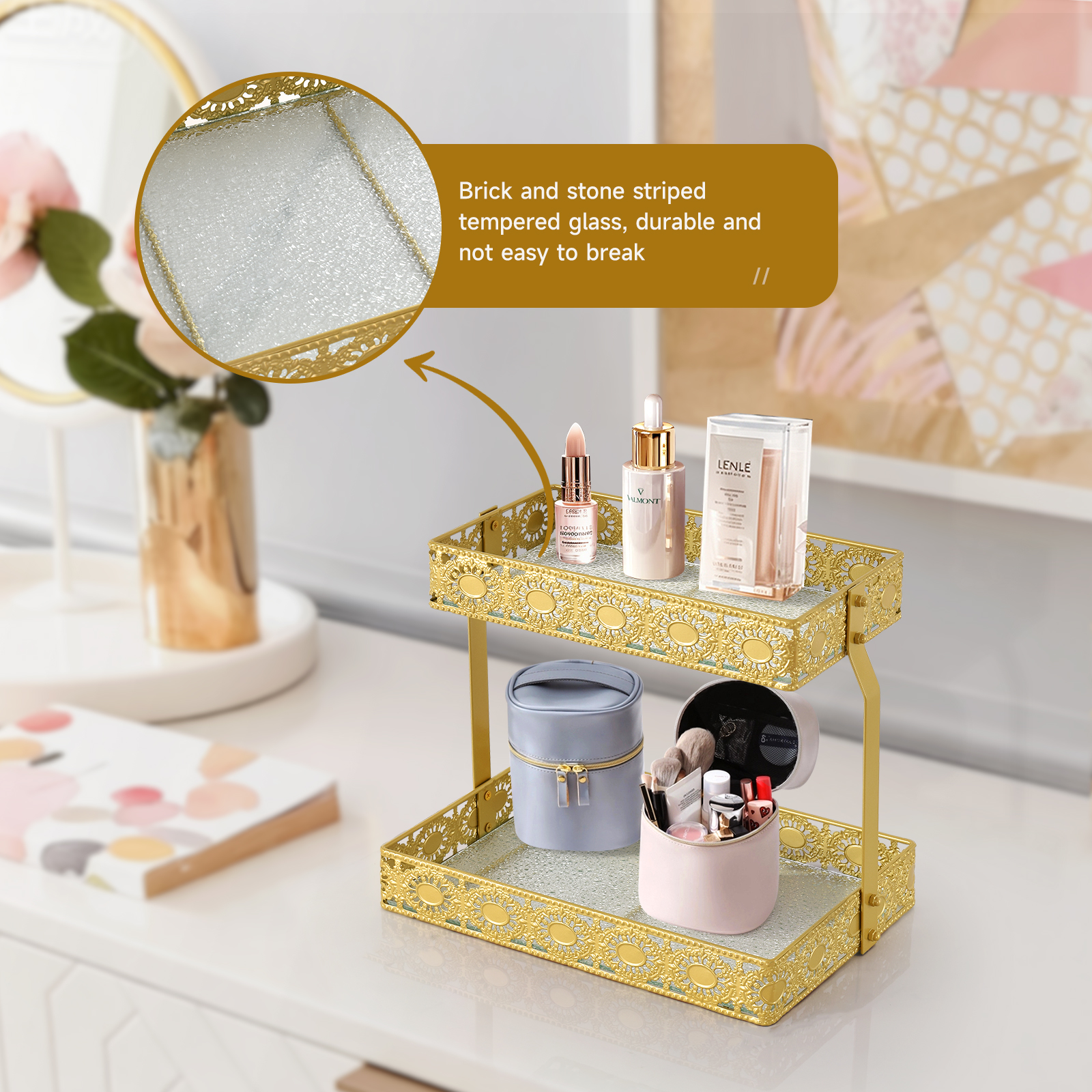 Double-Layer Glass Storage Tra - High Luxury Skincare incelemesi ve fiyatı
