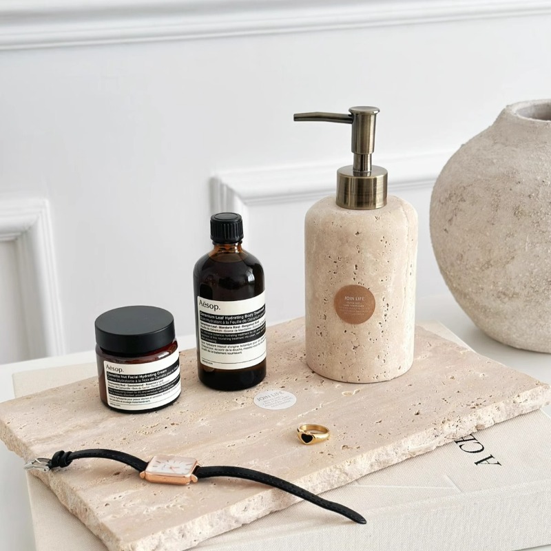 Natural Stone Lotion Dispenser - Luxury Skincare Jars incelemesi ve fiyatı