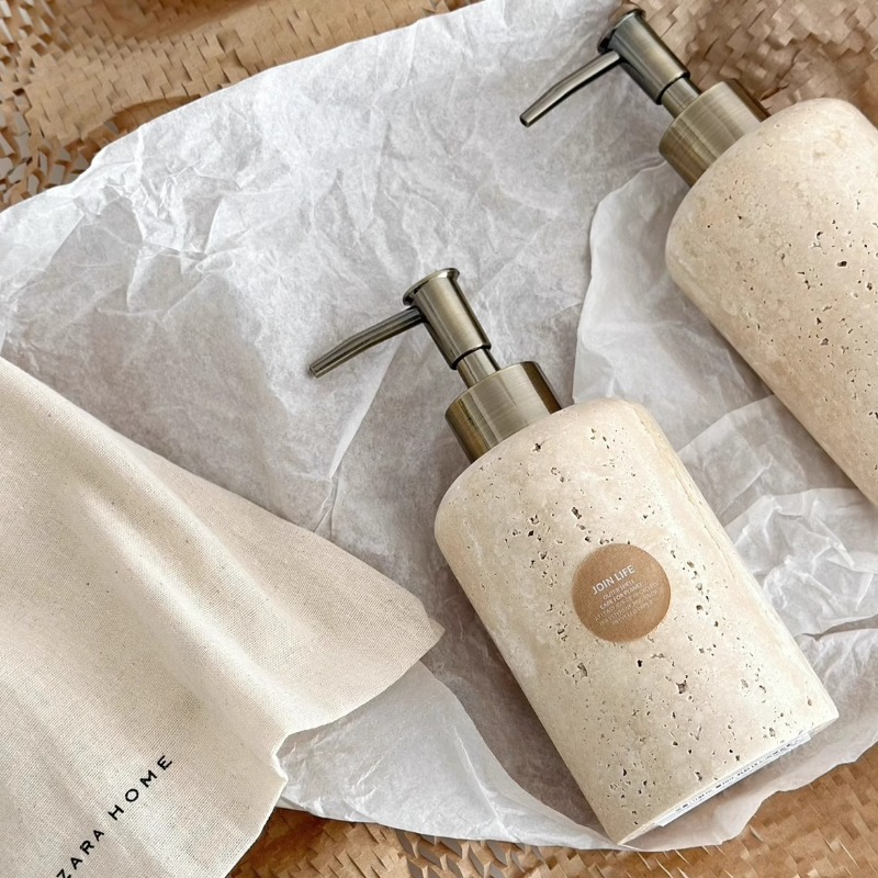 Natural Stone Lotion Dispenser - Luxury Skincare Jars incelemesi ve fiyatı